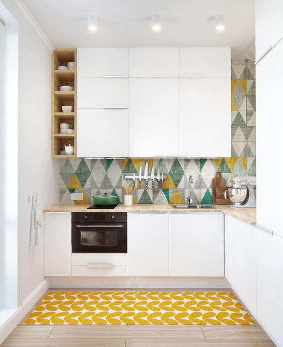Open Wood Shelving with Cubbies for Dish Display