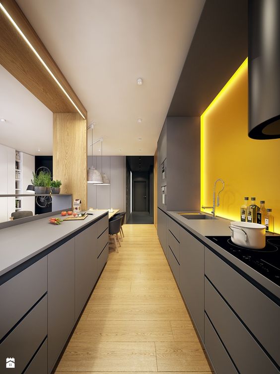 Backsplash With Integrated Lighting Adds a Sunny Glow