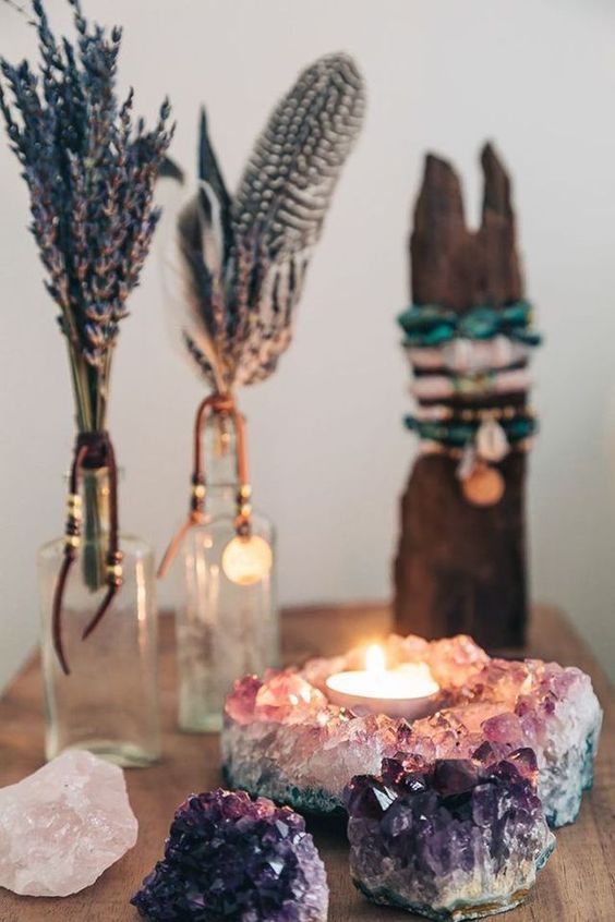Amethyst Geode Candle Holder for a Warm Glow