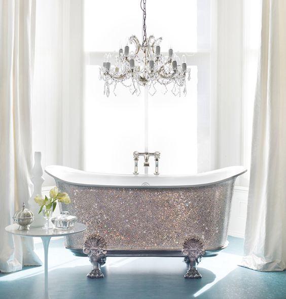 Glitter-Covered Bathtub That Catches the Light