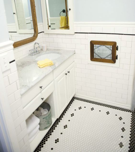 Small Laundry Chute Door Adds Vintage Charm