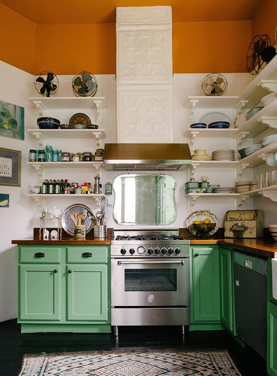 Vintage Fans Add Quirky Character Above Shelving