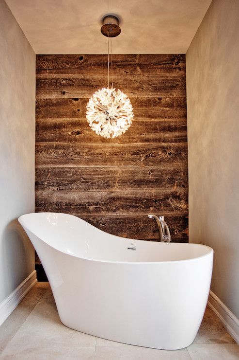 Dark Wood Plank Wall for a Dramatic Bathroom