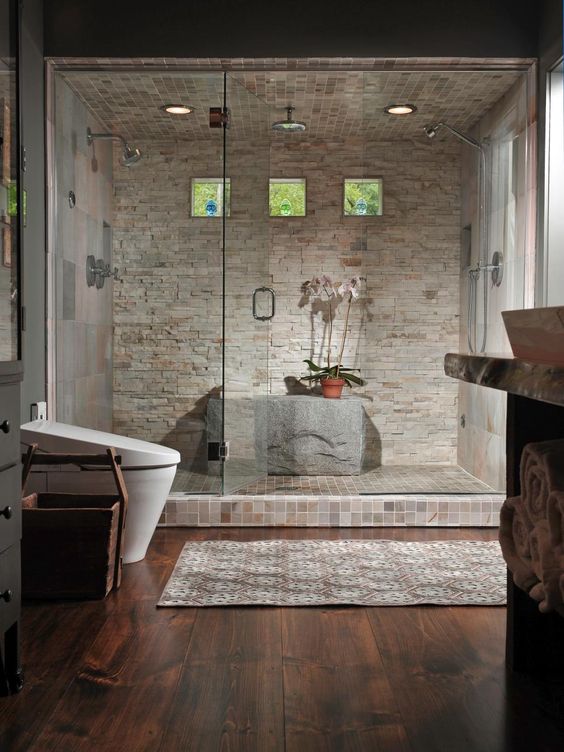 Stone Block Pedestal for Shower Plants