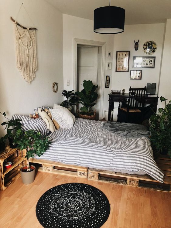 Wooden Pallet Bed Frame Adds Rustic Charm and Height