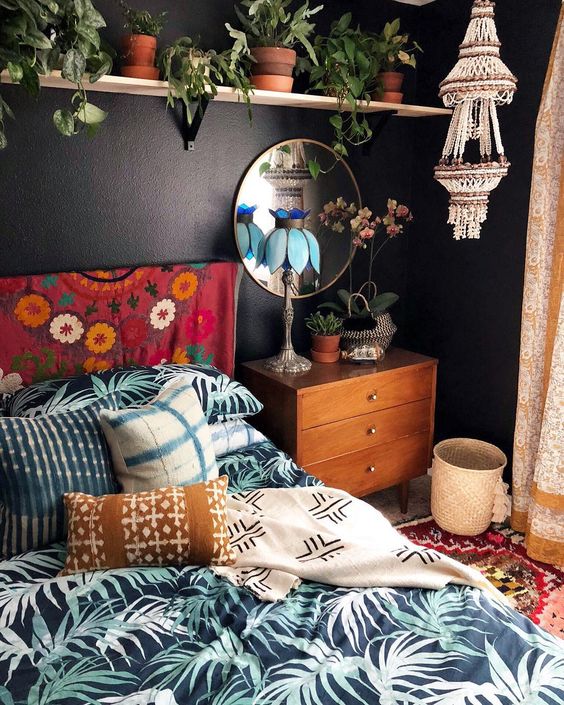 Mix Botanical and Geometric Patterns on Your Bed