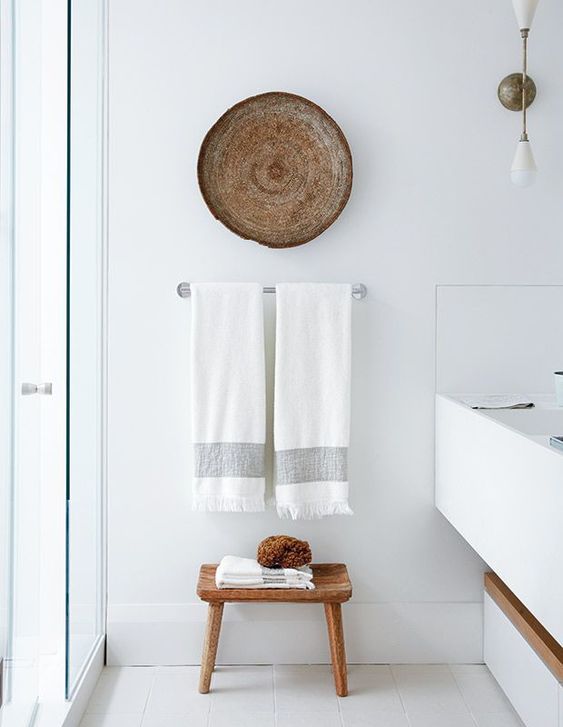 Wooden Stool for Storing Small Bathroom Essentials