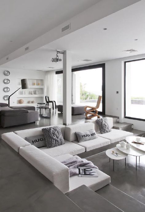 Low-Profile Sectional With Integrated Ledge Creates a Cozy Nook