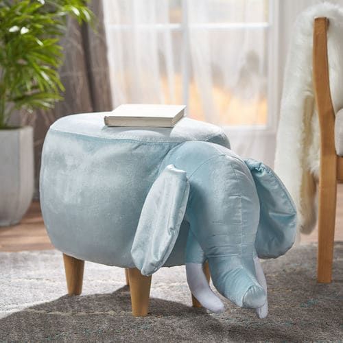 Plush Elephant Ottoman for Whimsical Seating