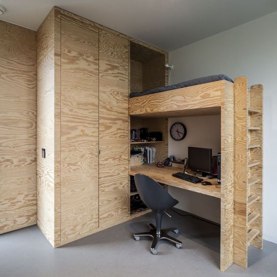 Maximize Space with a Loft Bed and Desk Combo