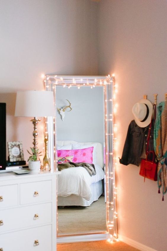 Frame Your Mirror for a Cozy Glow