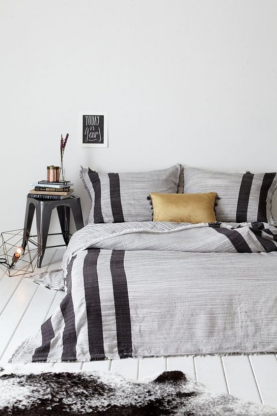 Striped Duvet Cover Adds Bold Graphic Contrast