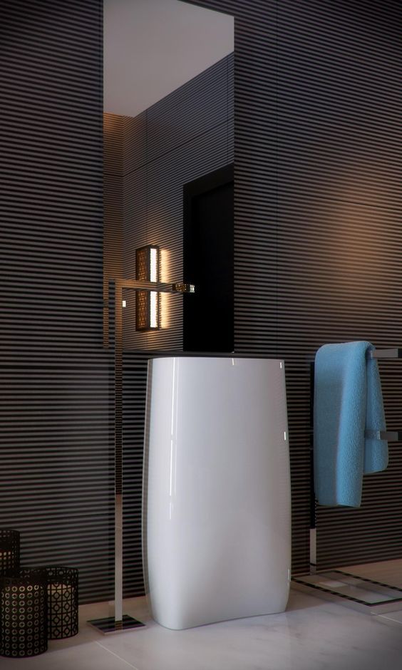 Floor-Mounted Faucet with Sleek Chrome Stand