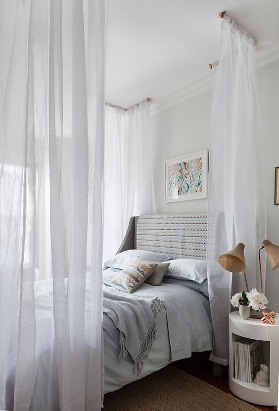 Sheer Drapes That Create a Soft, Ethereal Bedroom