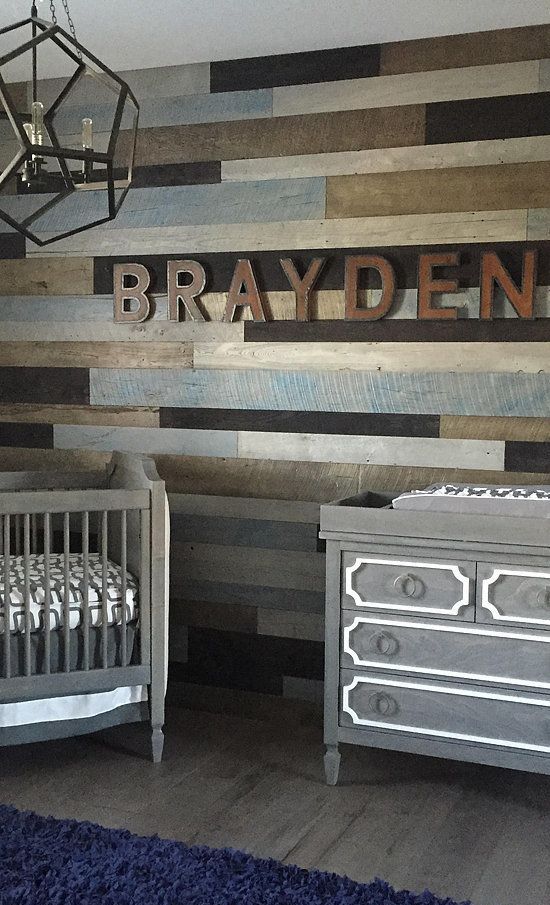 Rustic Metal Letters Personalize Wood Wall