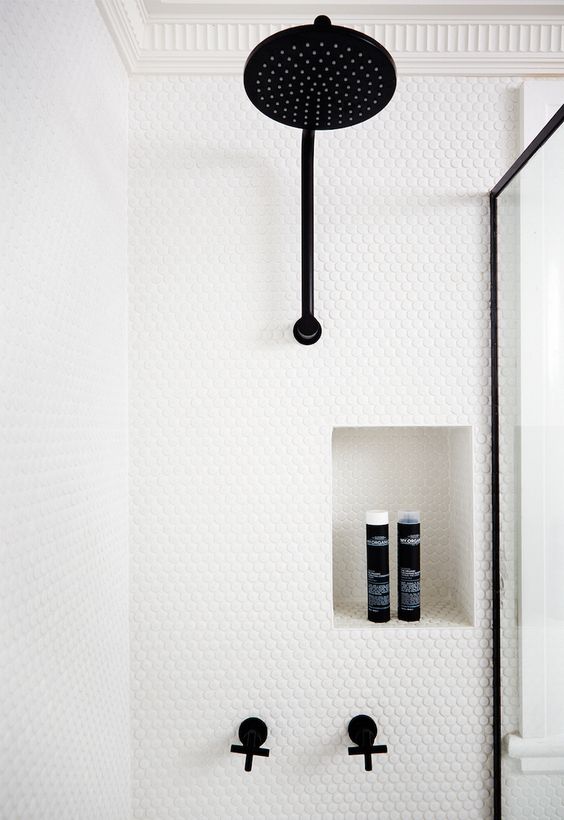 Recessed Shower Niche for Black Bathroom Products