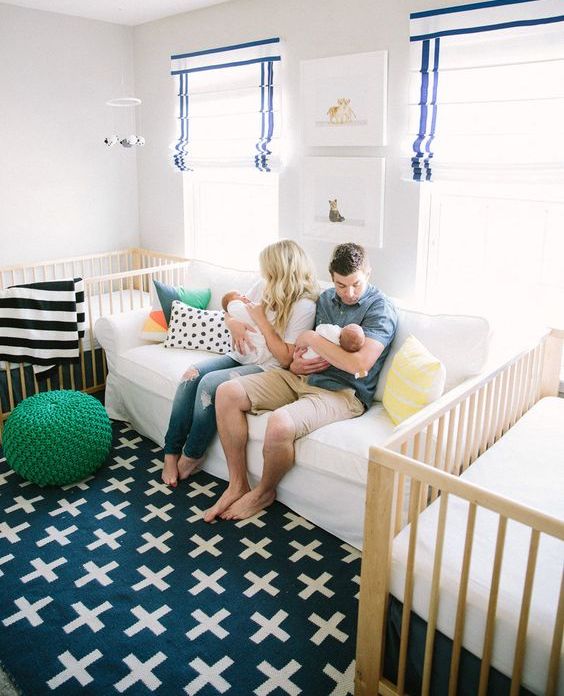 Anchor the Nursery with a Bold Cross Pattern Rug