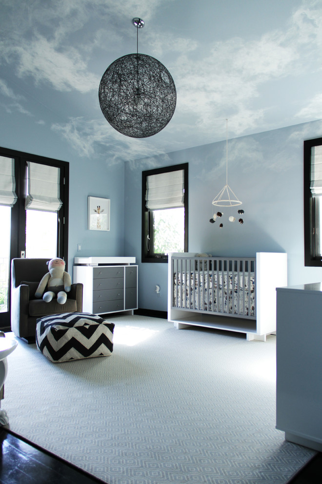 Cloud-Painted Ceiling Creates An Airy, Dreamy Atmosphere