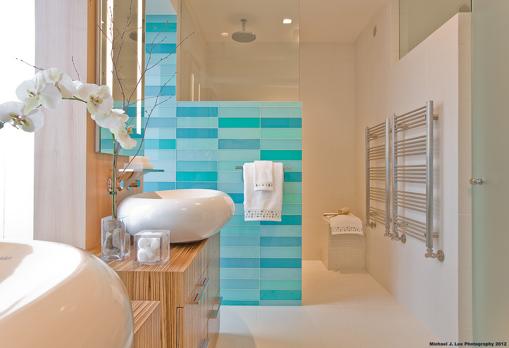 Glass Cubes Corral Small Bathroom Essentials