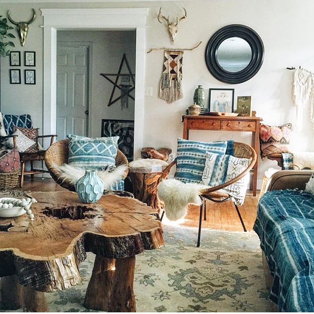 Natural Wood Stump Side Tables Add Rustic Texture