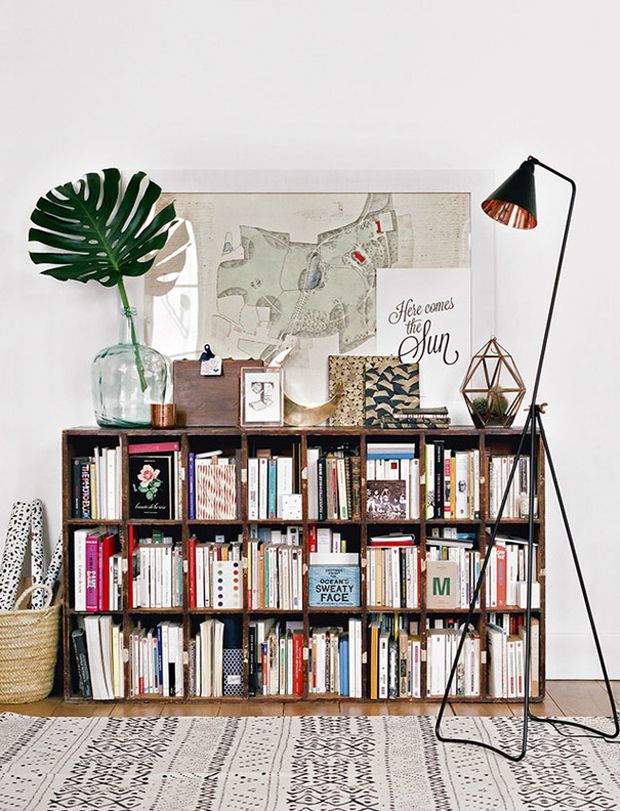 Wooden Cubby Shelving for Displaying Books and Decor