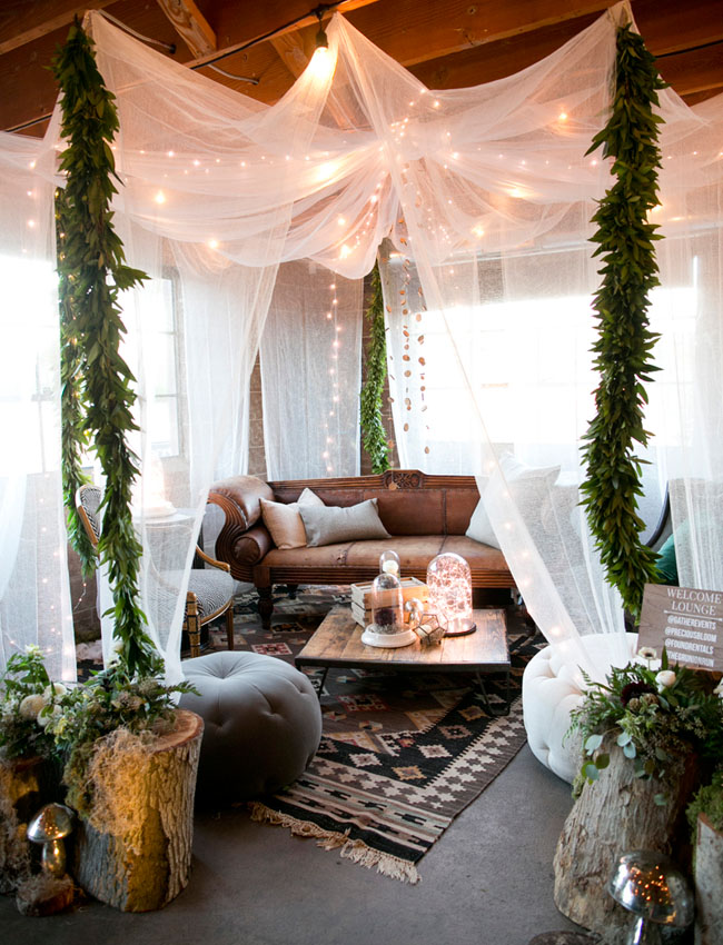 Drape Tulle and Twinkle Lights for a Canopy