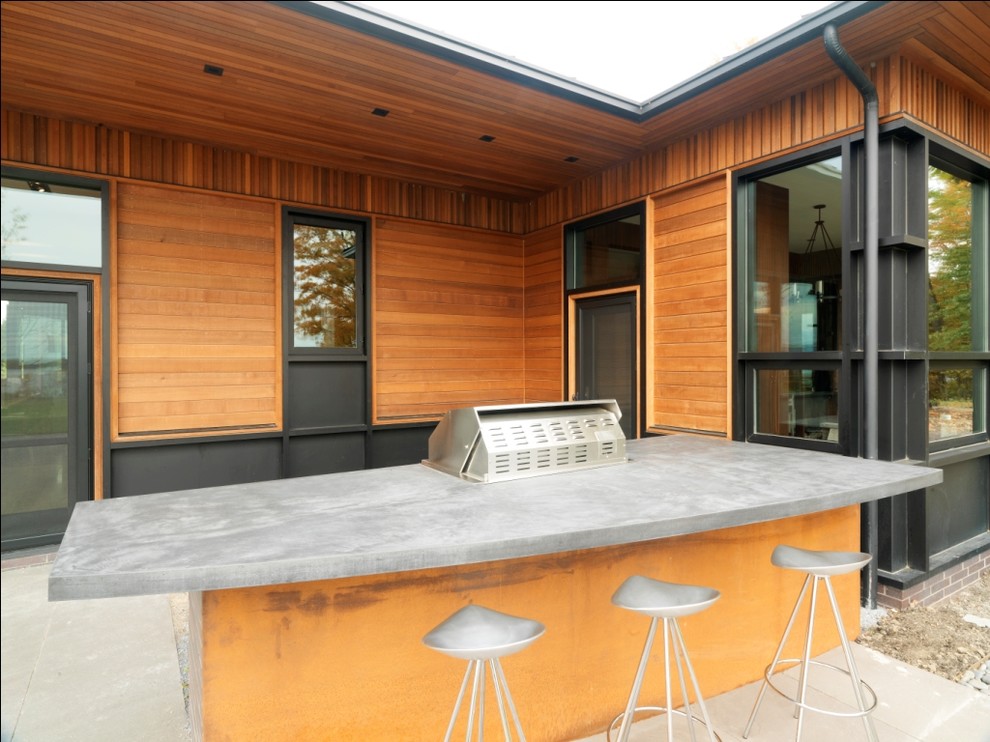 Concrete Countertop With Integrated Grill Station