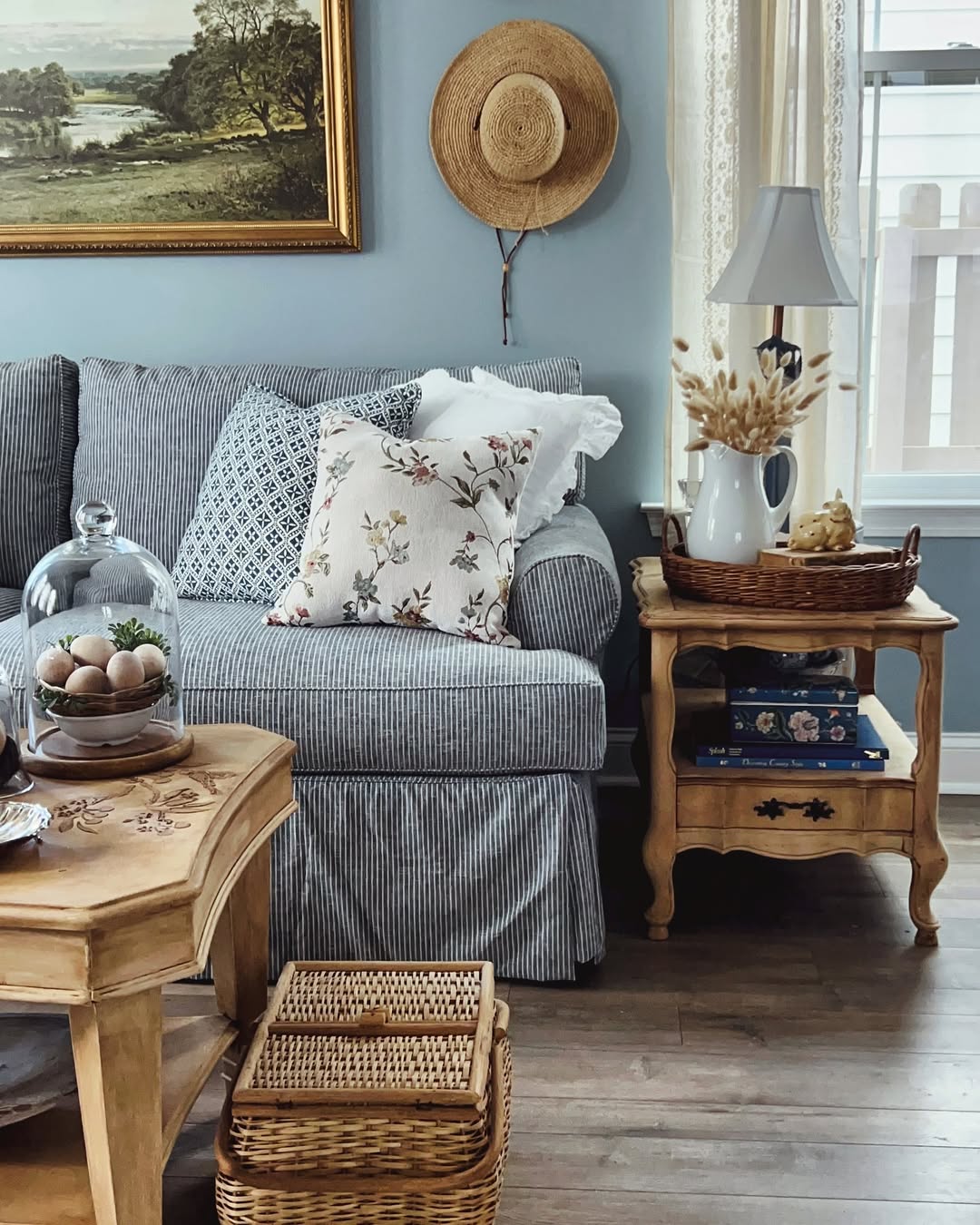 Straw Hat Hung as Wall Art for Rustic Charm