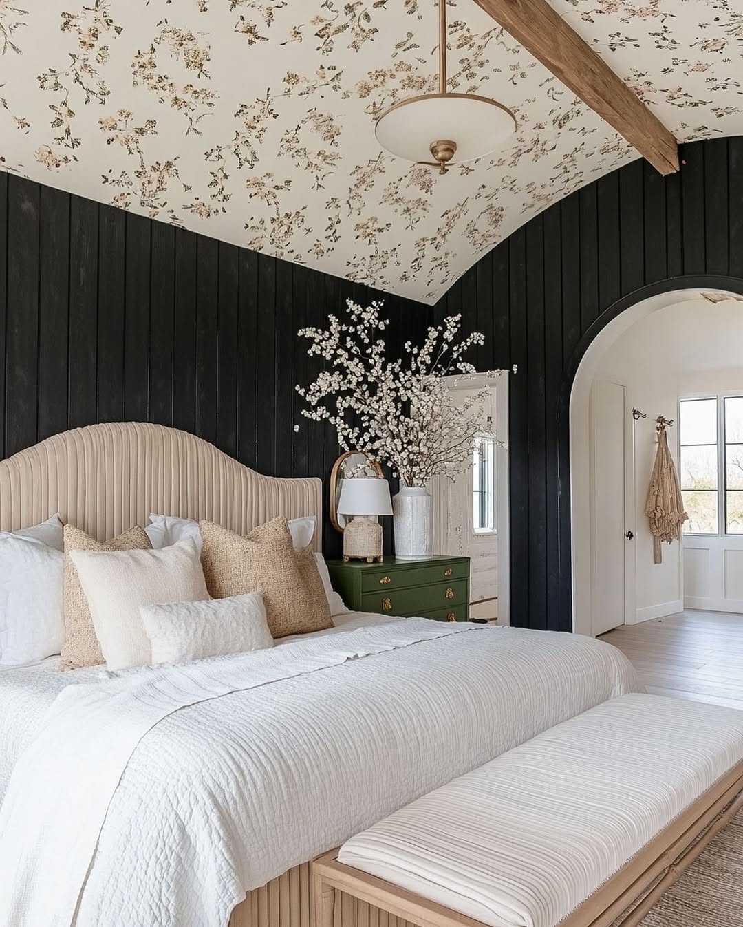 Floral Wallpaper On Sloping Ceilings Adds Whimsical Charm