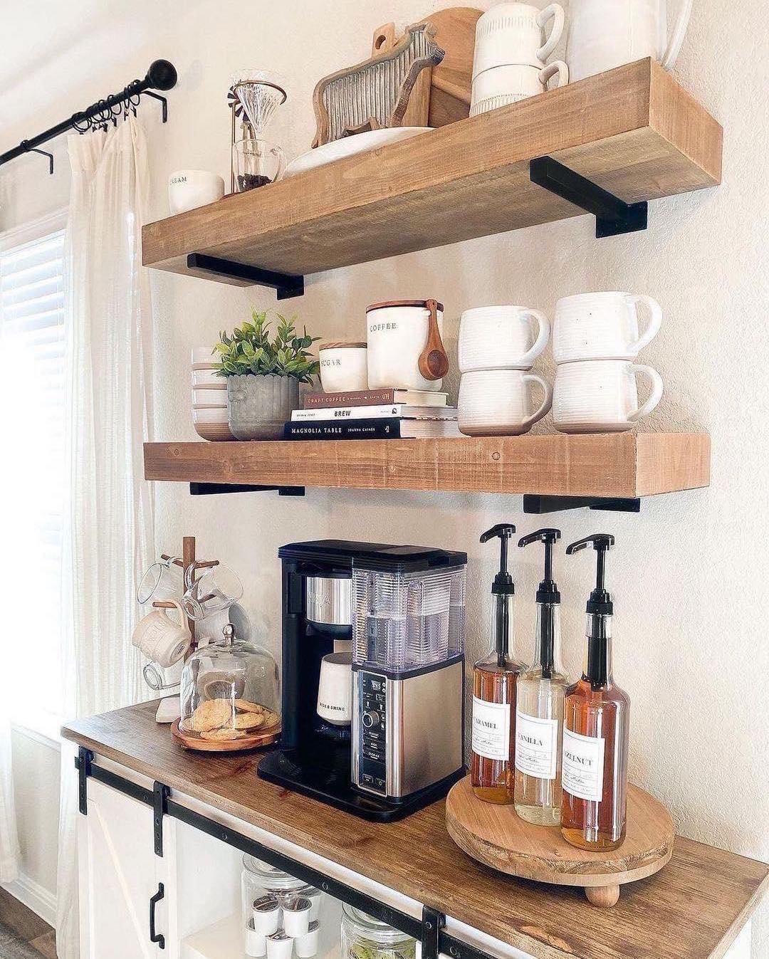 Wooden Tiered Stand for Syrup Bottles