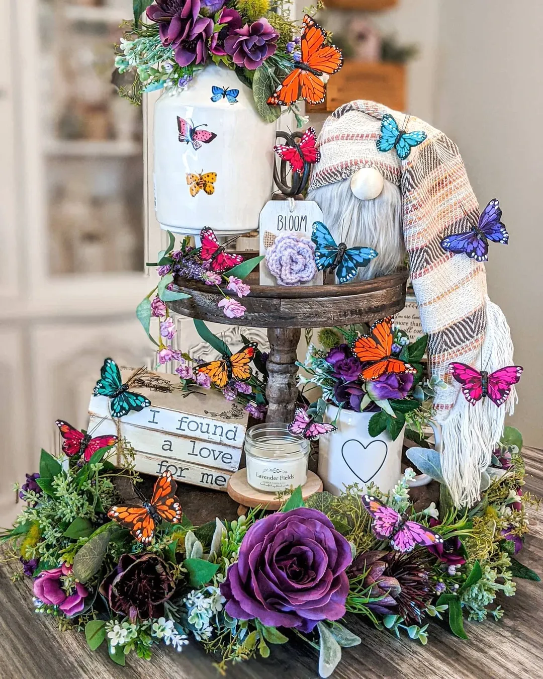 Butterfly Accents Add Whimsy To A Tiered Tray Display