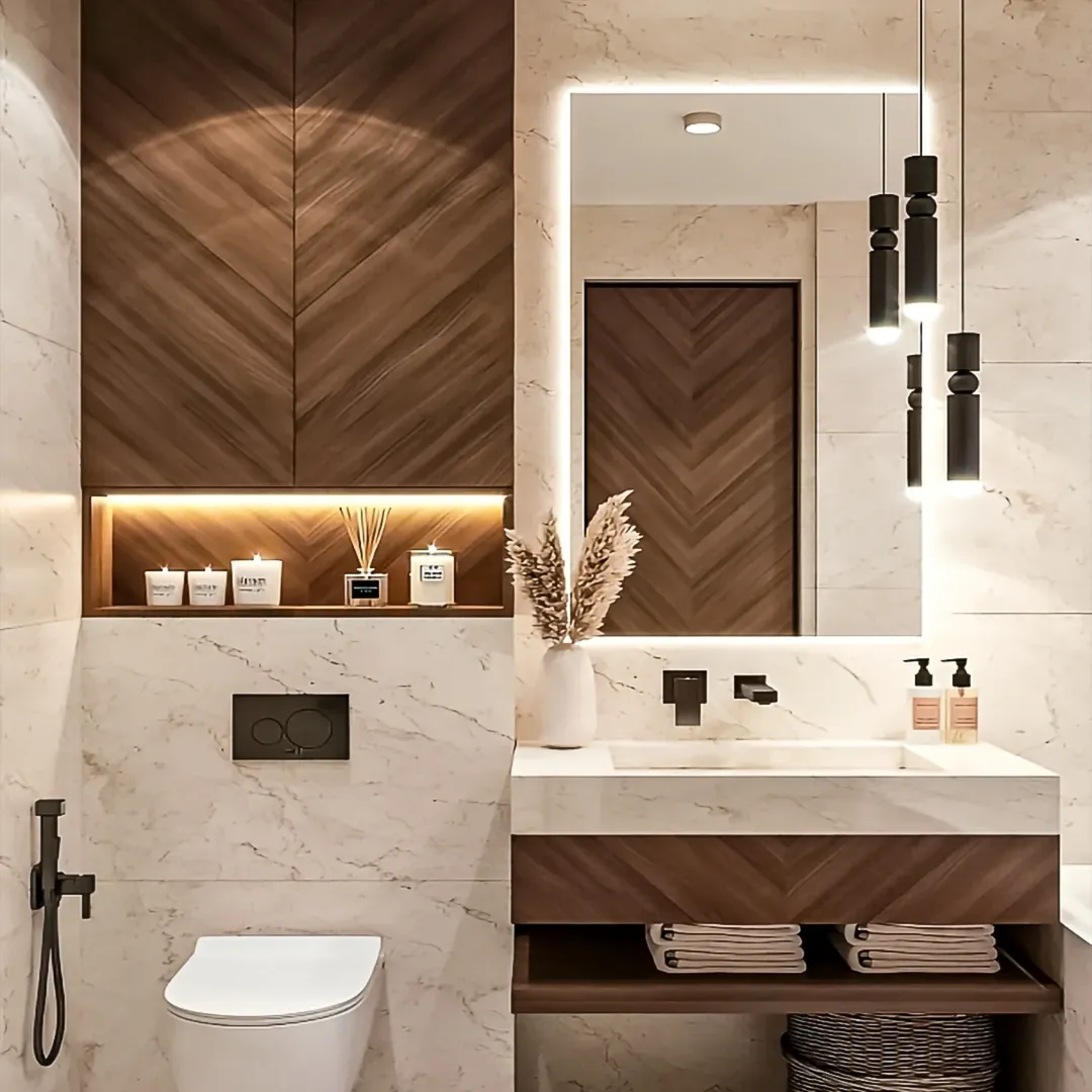 Recessed Shelf With Integrated Lighting For Displaying Aromatherapy