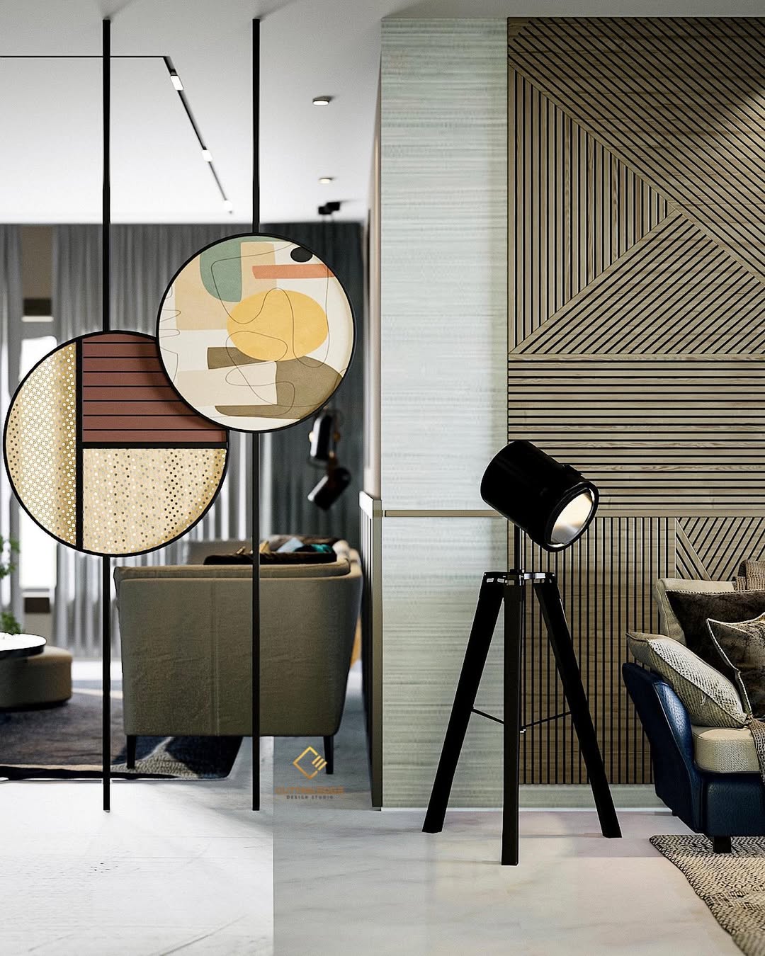 Round Decorative Panels With Mixed Materials