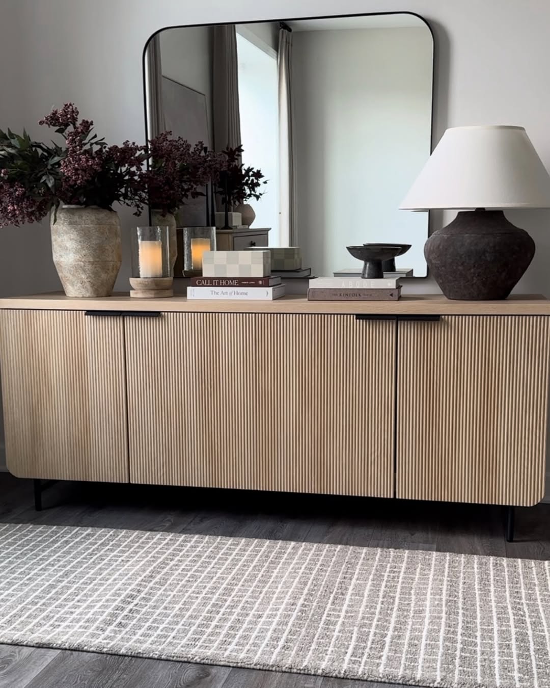 Textured Vase and Pillar Candles Add Warm Ambiance