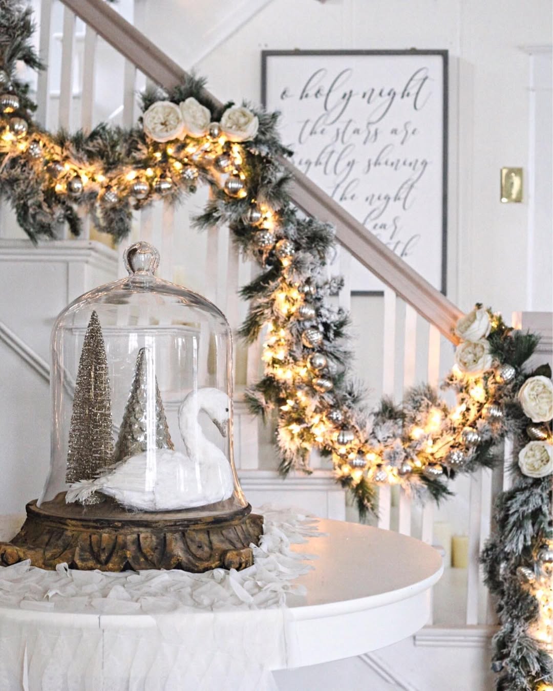 Glass Cloche Protects a Miniature Winter Scene