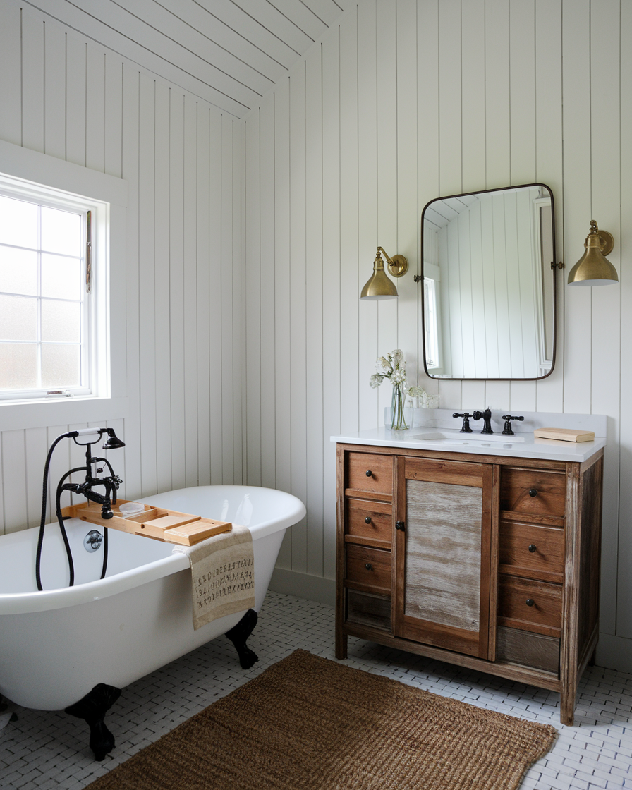 Wooden Bathtub Caddy Holds Bath Essentials