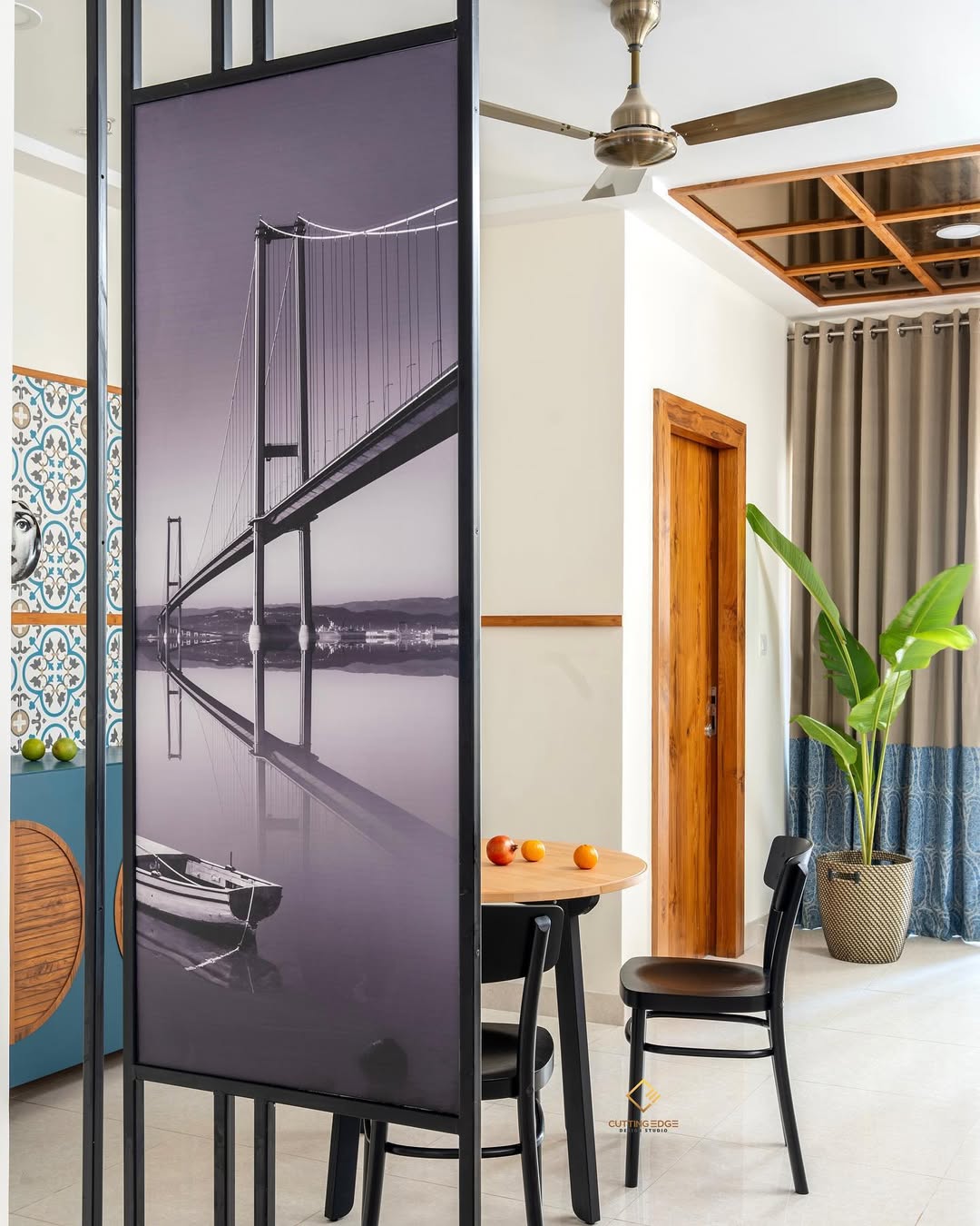 Large Photo Panel Room Divider Adds Scenic Art