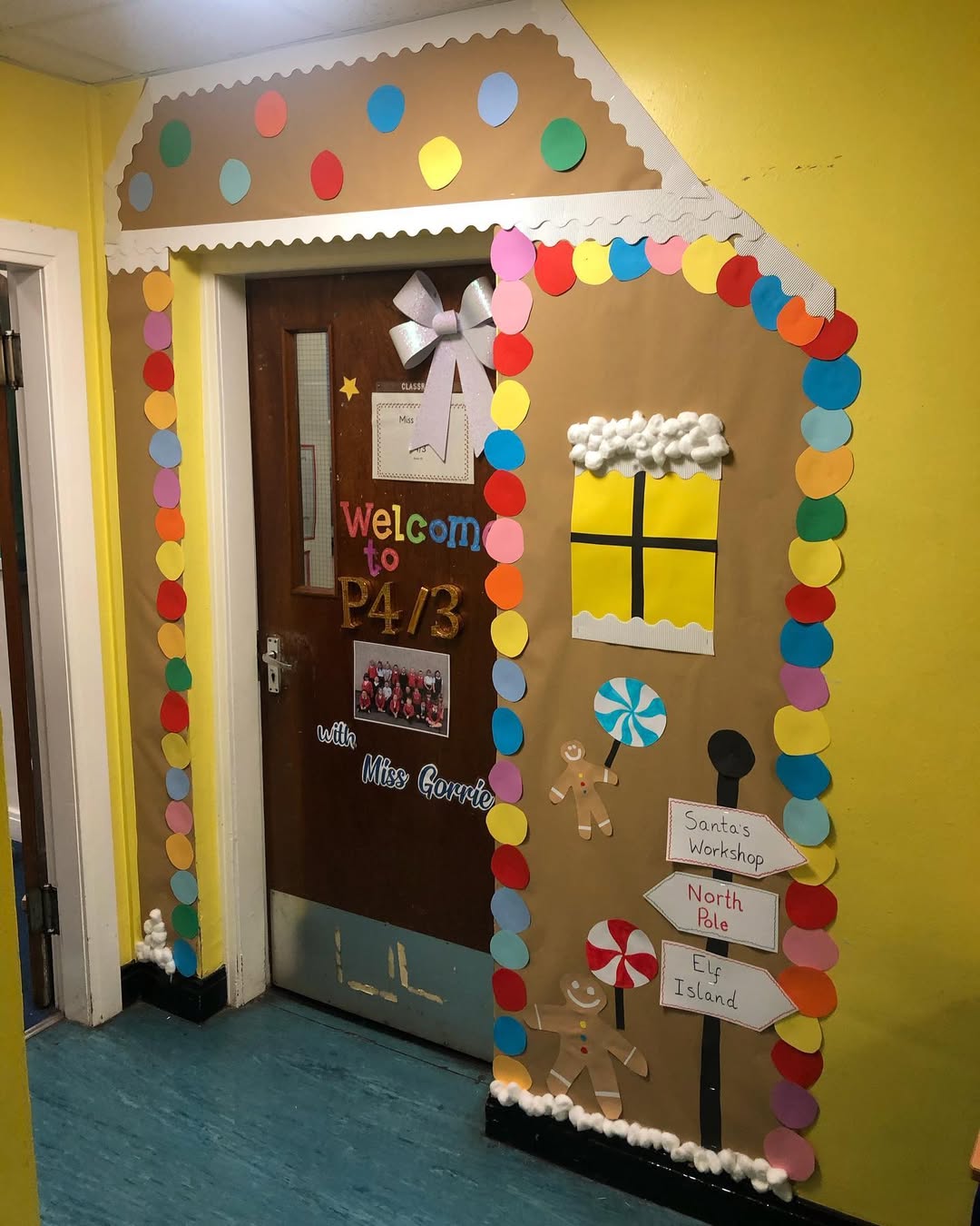 Gingerbread House with Holiday Destination Signs