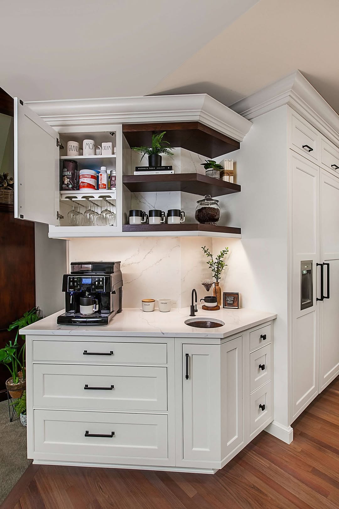 Cabinet with Built-In Glassware Rack