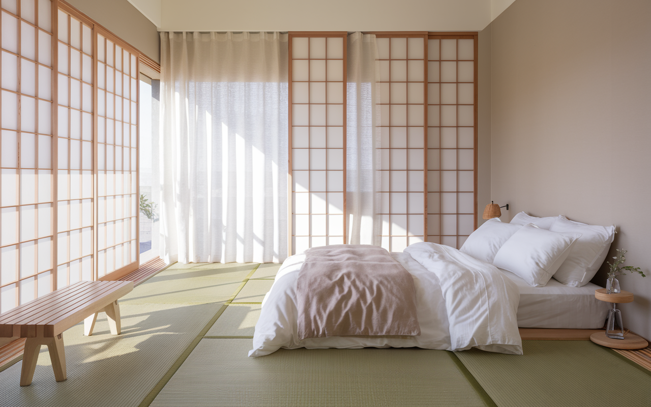 Shoji Screens That Diffuse Natural Light Into Soft Patterns