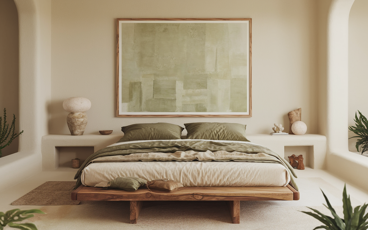 Abstract Artwork That Echoes the Room's Palette