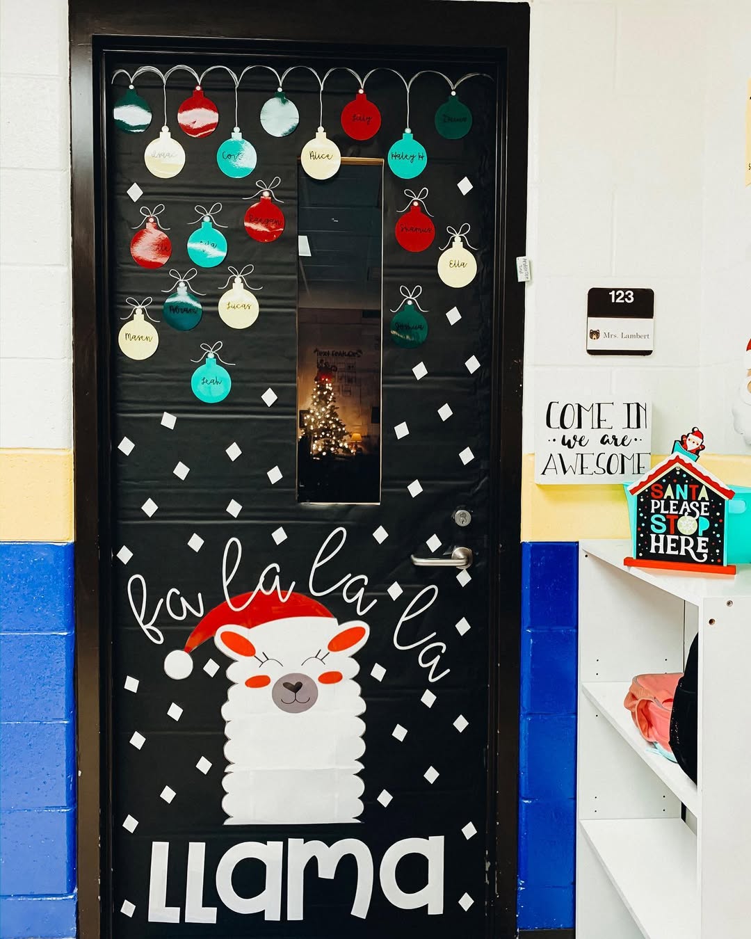Personalized Christmas Ornaments Display Student Names