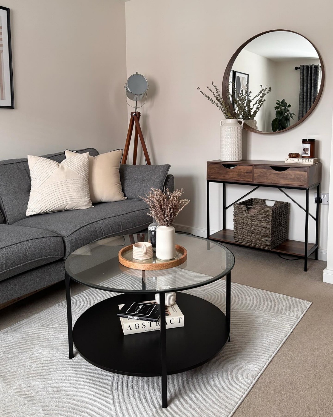 Round Glass Table With Two Tiers For Display