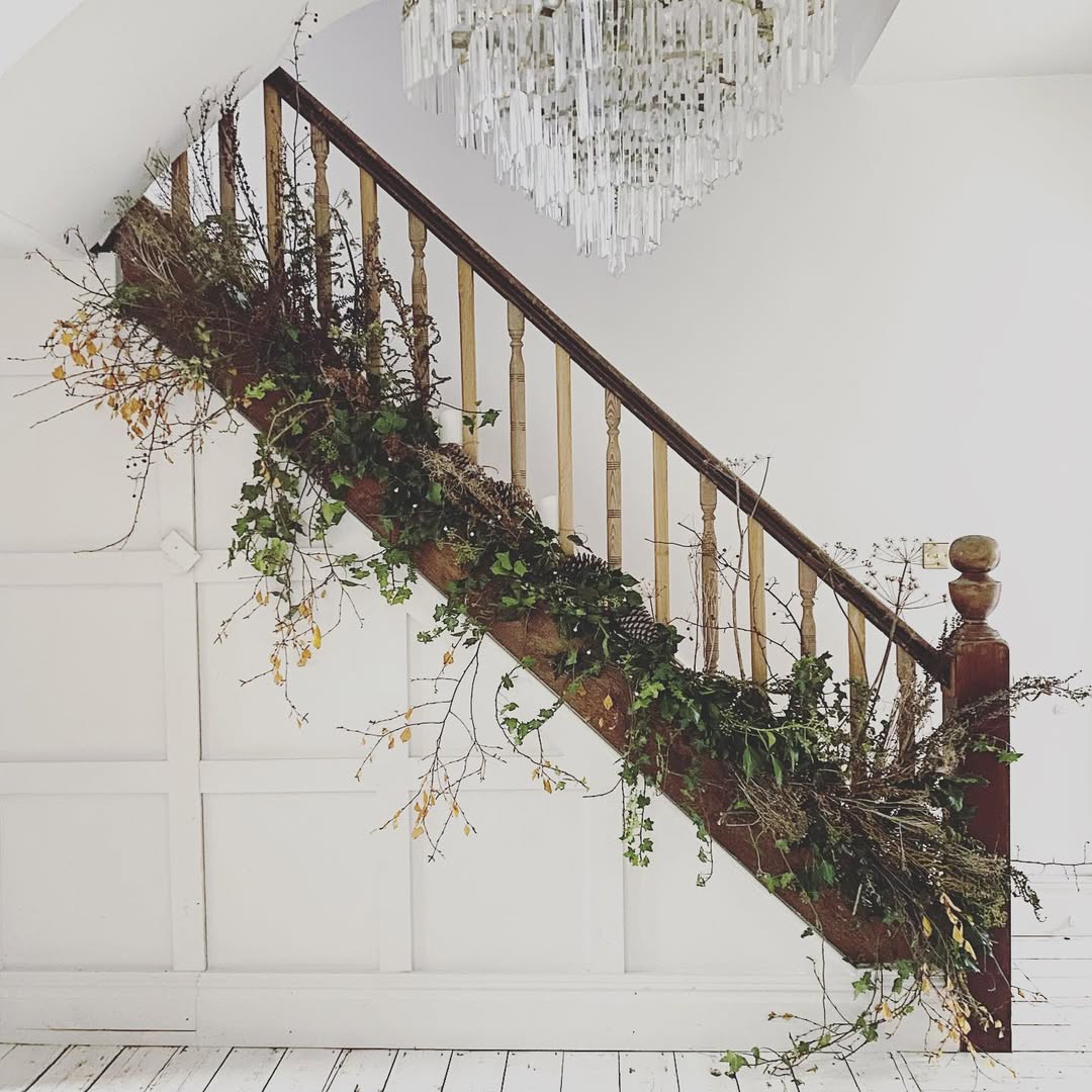 Woodland Garland with Falling Branches and Botanicals