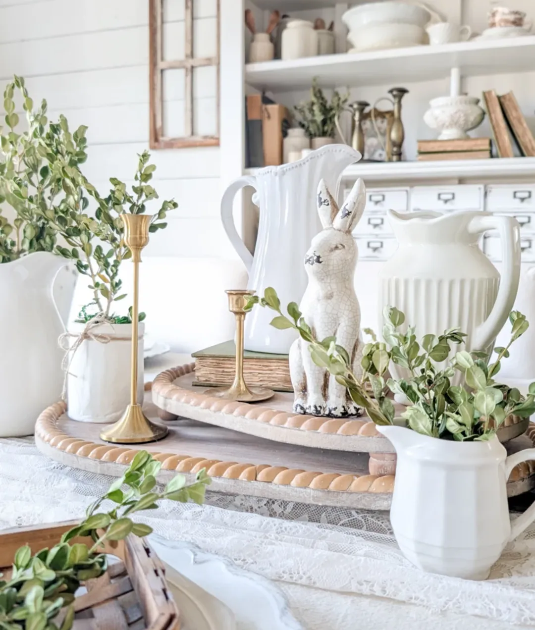 Gold Candlesticks Add Height to Tray Displays