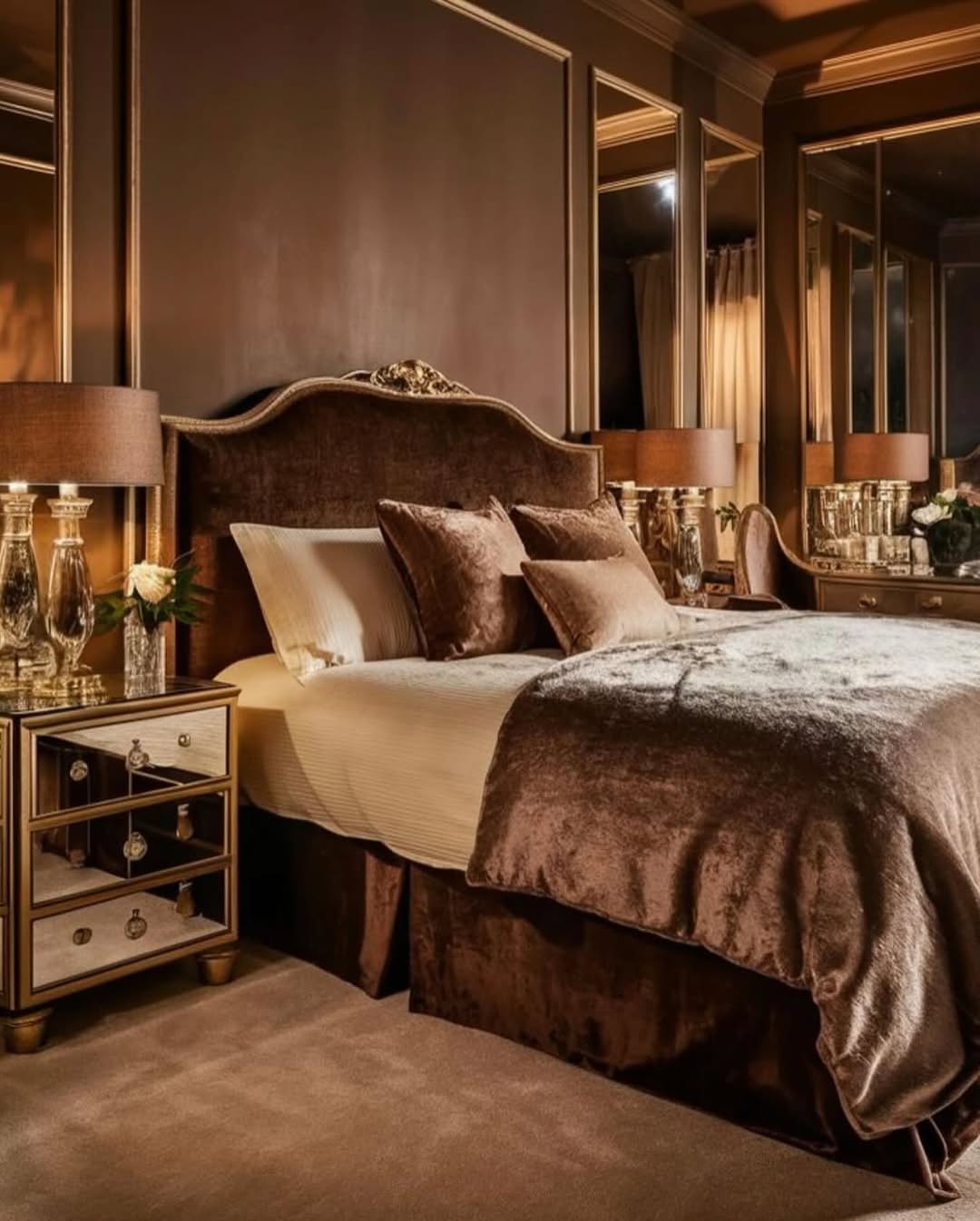 Choose Mirrored Nightstands to Reflect Light