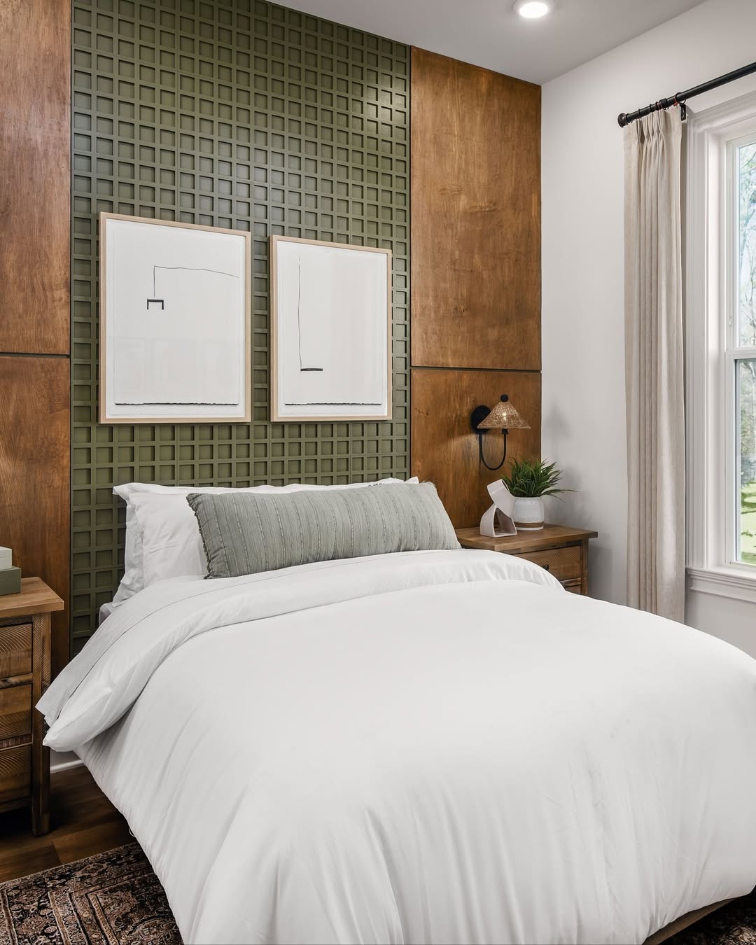 Textured Green Wall Panels Create a Graphic Backdrop