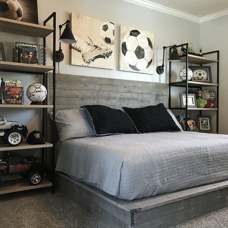 Triptych Art Pieces Add Graphic Punch Above the Bed