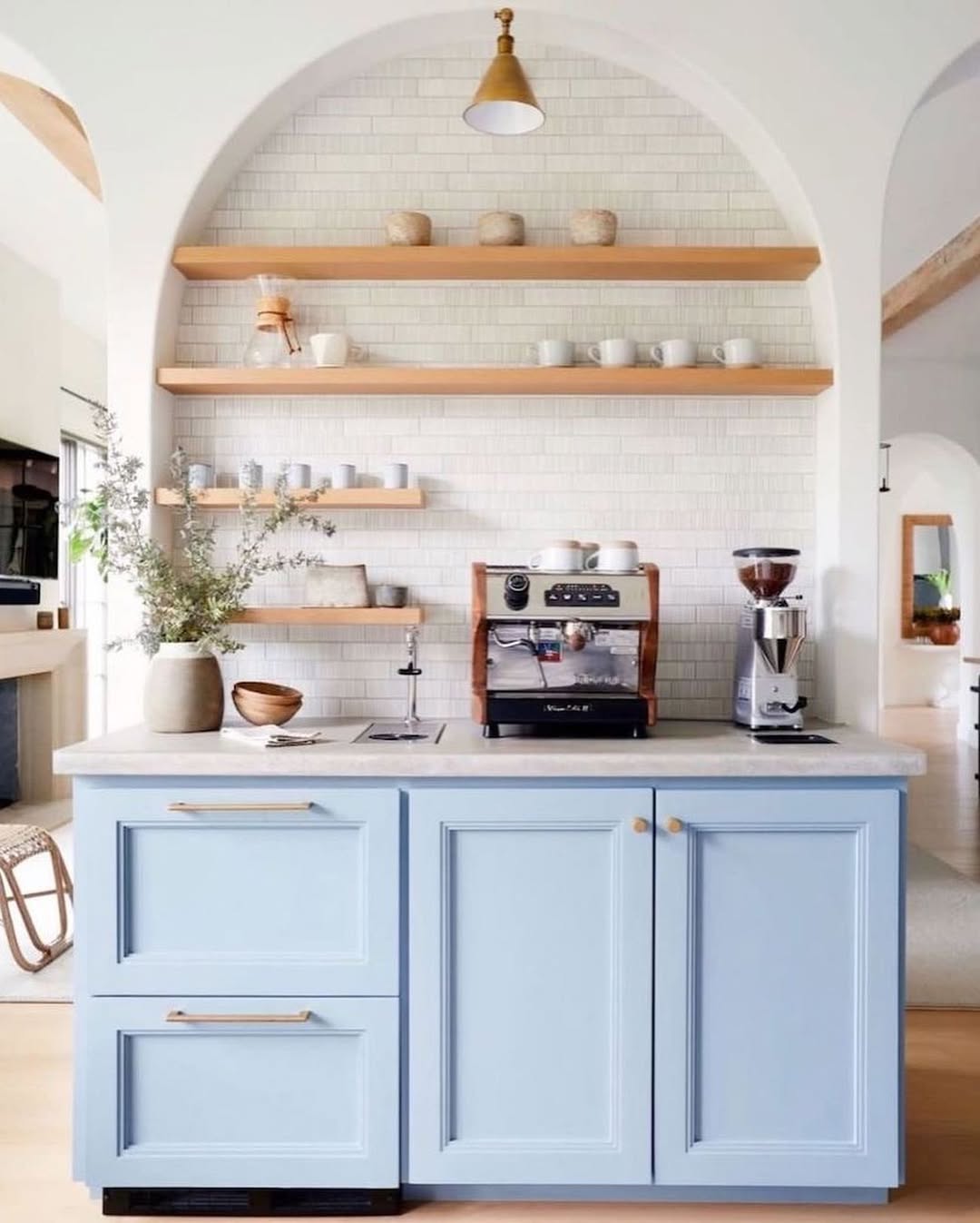 Floating Shelves Frame Your Espresso Machine