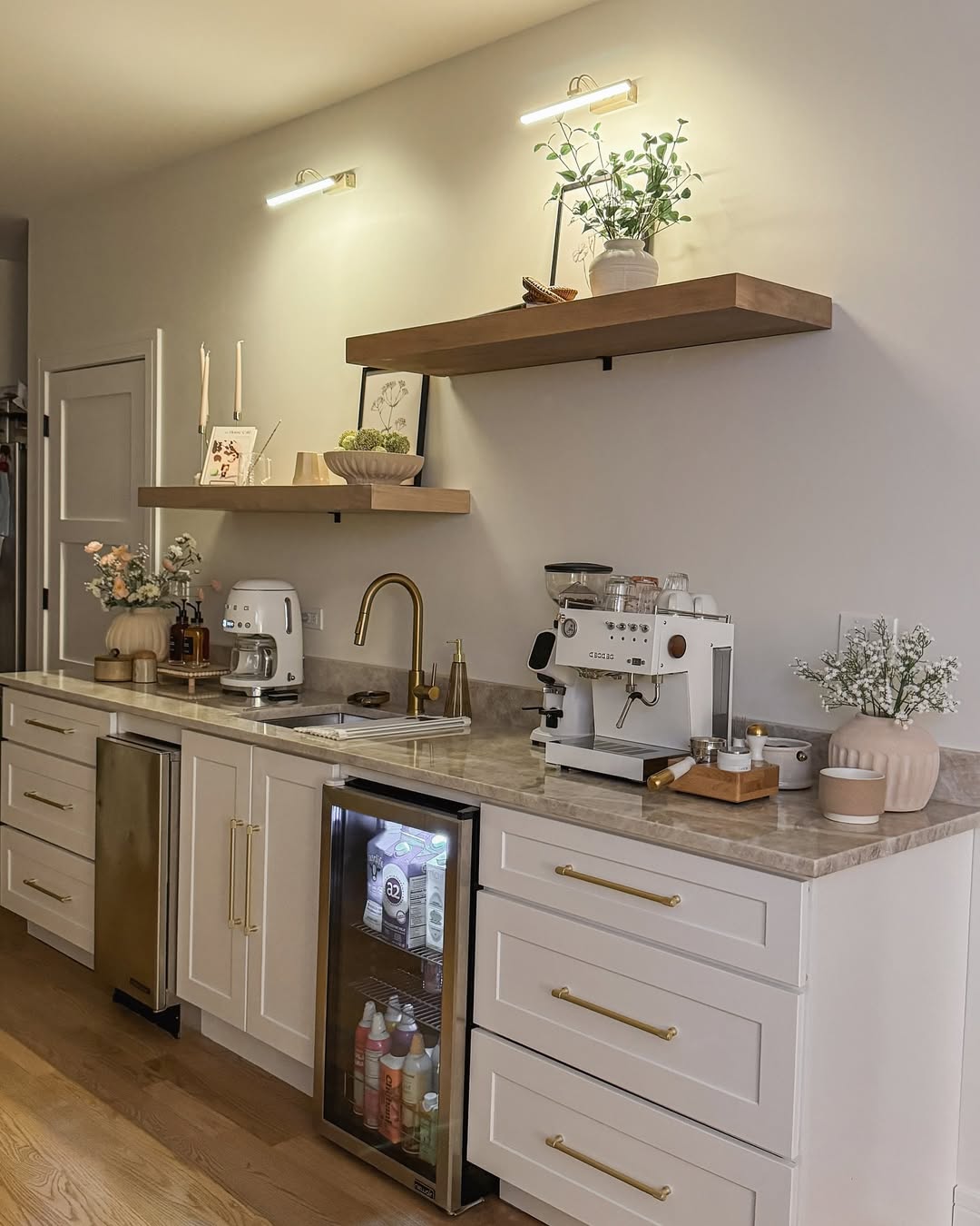 Wall-Mounted Lights Highlight Your Coffee Bar